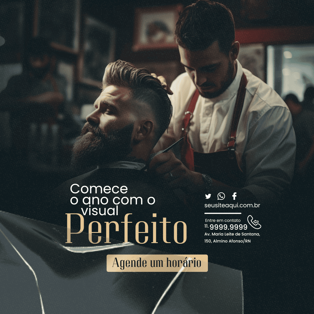 Arte Canva - Barbearia 123